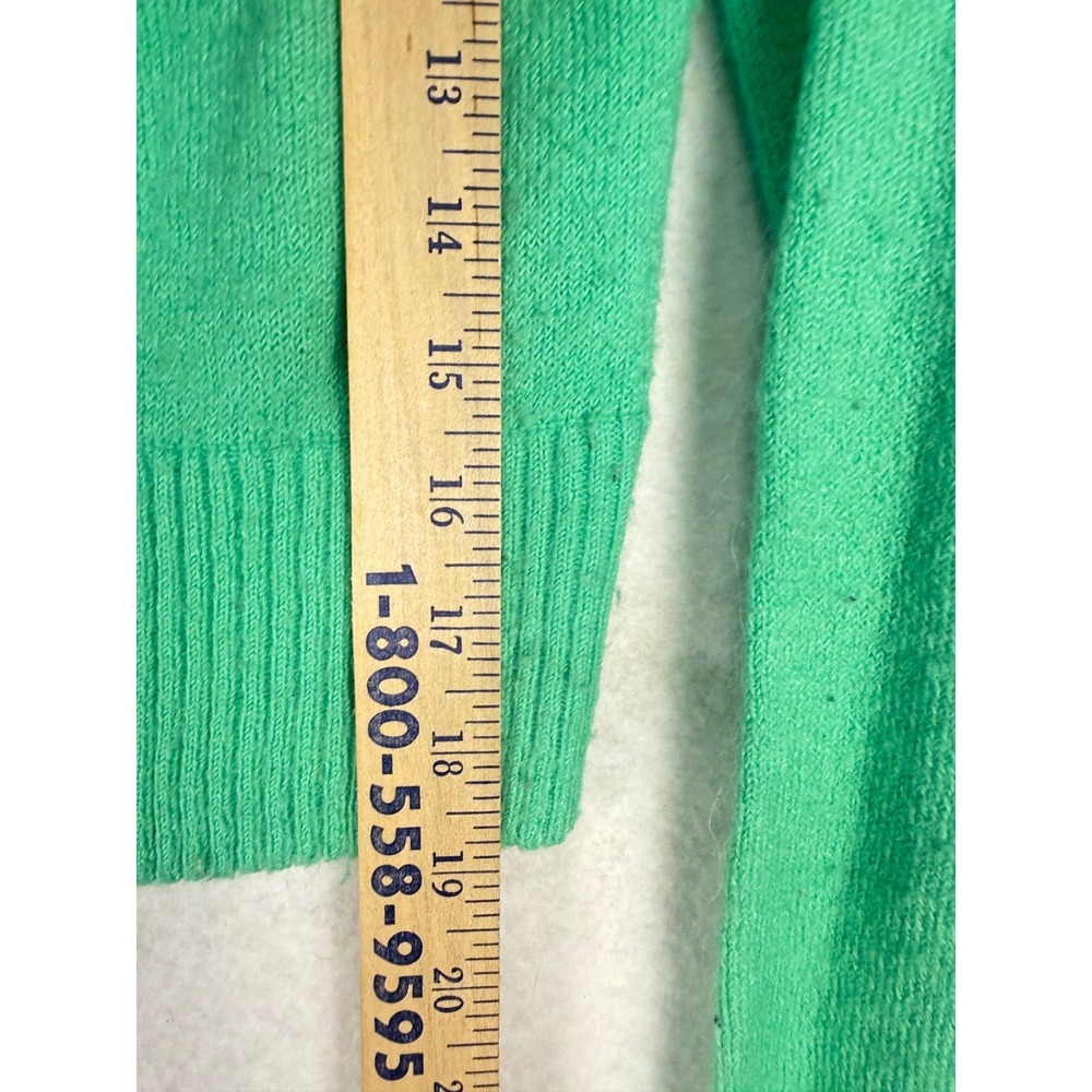 Hollister Y2K Junior Large Green Cropped V Neck Sweater Long Sleeve Soft Knit - Picture 3 of 5